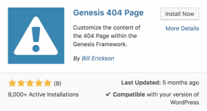 Genesis Custom 404 Page Plugin